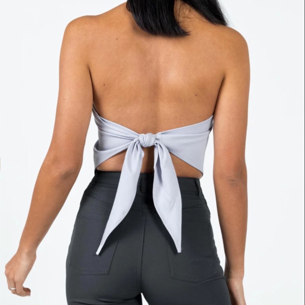STRAPLESS TOP BLUE - Picture 4 of 4